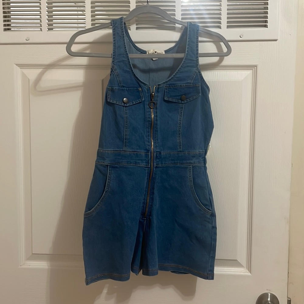Derek Heart Denim Romper